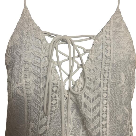 ASTR The Label White Lace Up Mini Dress Womens Size S - Picture 4 of 9
